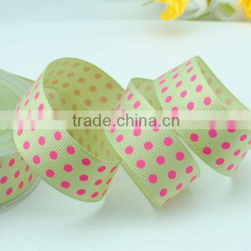 Wholesale grosgrain ribbon baby printed 5/8 ribbon dots