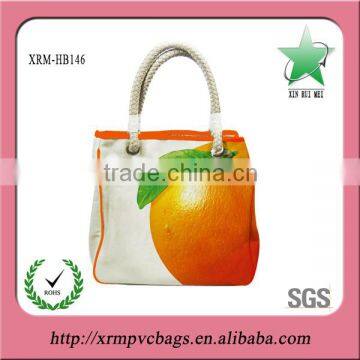 Stylish shoulder handbag with cotton rope handle