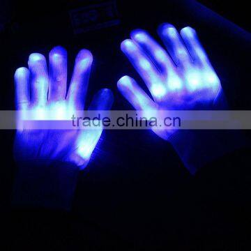 The blue LED light fiber skinny gloves gloves Halloween toys wholesale entertainment cheer DJ props