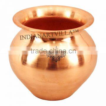 Handmade Pure Copper Lota Pot - 700 ML Water Storage Pot - Good Health Benefits Yoga, Ayurveda Healing