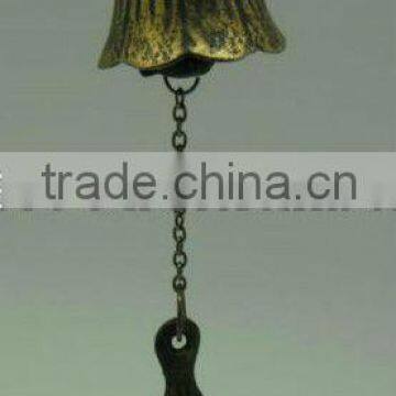 12" cast iron wind bell with bronze finish, japanese bell style ssuitable for various decorations (A645)