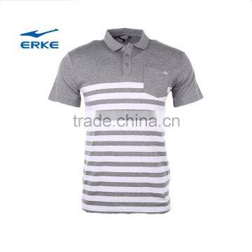 ERKE exclusive design casual & elegant mens summer mirco collar short sleeve t shirt of 100% cotton for office cheap wholesale