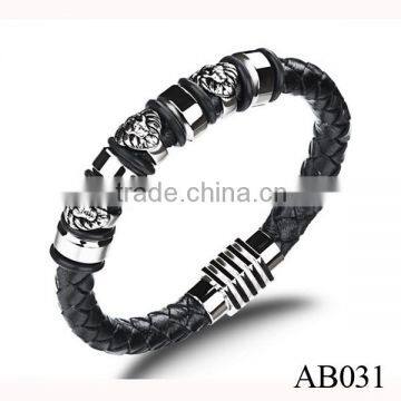Mens Leathe Bracelet Engraved /Classical Mens Leather Jewelry Wholesale photo-3