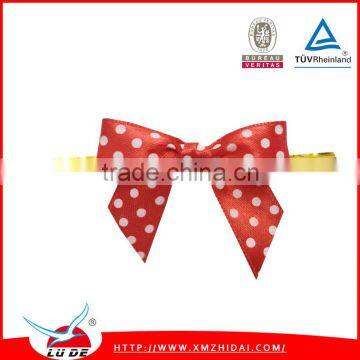 High-end Flat Satin Ribbon Bow With Wire Twist Tie For Decoration
