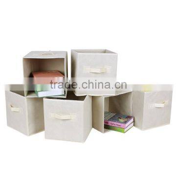 Foldable Storage Cubes Fabric Drawer Baskets Bins Set Closet Organizer Beige photo-6