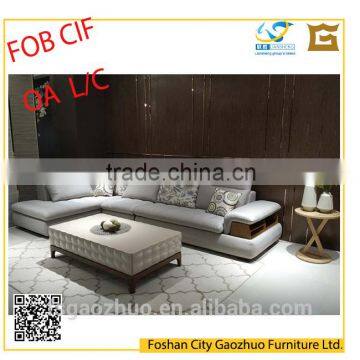 2016 new modern living room 3-seat fabric sofa set including chaise lounge