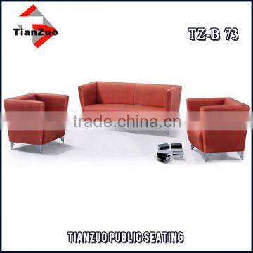 Red leather sofa for office use