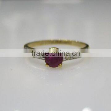 Ruby Diamond Ring In 14K Gold photo-2