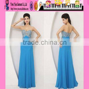 Gold Supplier Beaded Backless New Fashion Ladies Simple Evening Dress Wholesale  China Simple Evening Dress