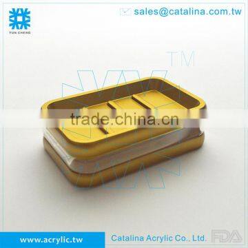 Taiwan Manufacturer High Quality Gold Silver Soap Dispenser Soap Dish Acrylic Bathroom Accessory