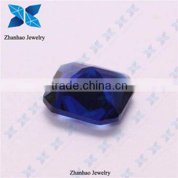 Wholesale loose faceted cut blue rough synthetic glass gemstones