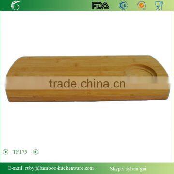 TF175 / Bamboo Serving Board Counter Tableware Lap Tray for Stainless Steel Ceramic Bowl photo-4