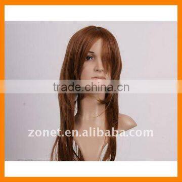 Fashion Cosplay faint red 60cm MOCHA ASH BROWN LONG Wig