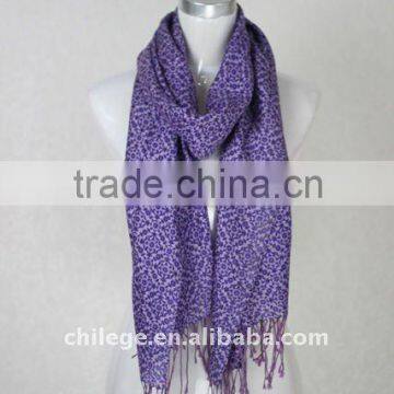 Ladies Wool/Silk Purple Printed Scarfs Shawls Pashmina photo-1