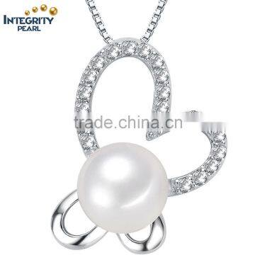 11-12mm perfect button round with silver chain freshwater fashion pearl pendant