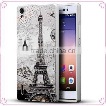 wholesale PC case with metal Frame mobile phone case for Huawei P7