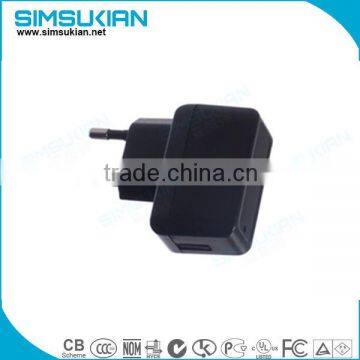 Simsukian supply 5V 1A power adapter with CE GS UL certifications