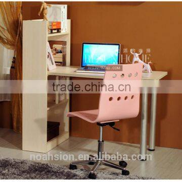 steel legs and bookshelf wooden simple stduy table