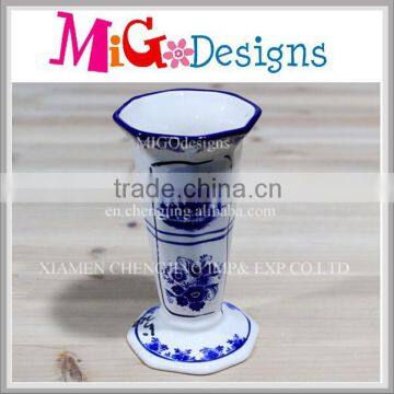 Cheap High Quality Ceramic Candle Holder for Home Decor Antique Blue and White