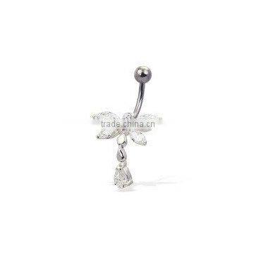 Fashion 316 surgical steel butterfly navel belly ring piercing jewelry