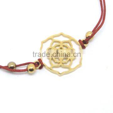 Stainless Steel Gold Plated Lotus Charm Connectors for Bracelet