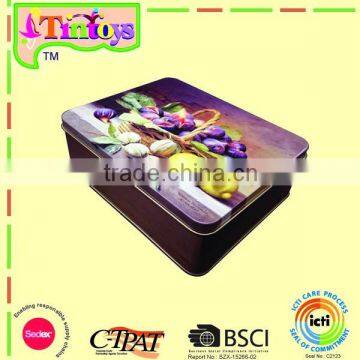 Biscuit food packaging printed rectangular tin can