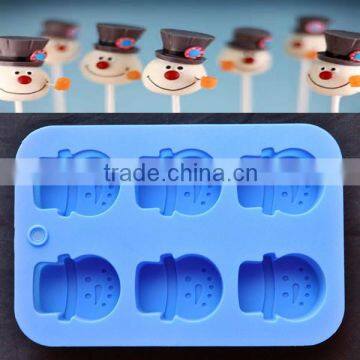 Promotional gift 6 Cups snowman shape Silicone Cake Pan Mold