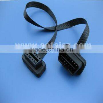 Professional black obd flat extension cable obd2 wiring harness