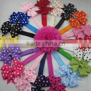 New Design 3" Grosgrain Ribbon Polka Dots Bows Headband Hairband Kids' Hair Accessories Children Accessories