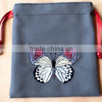 grey cotton pouch bag