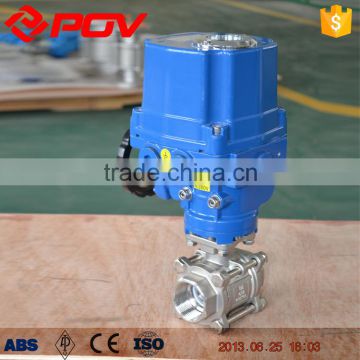 3 pieces thread connection explosion-proof stainless steel motorized ball valve