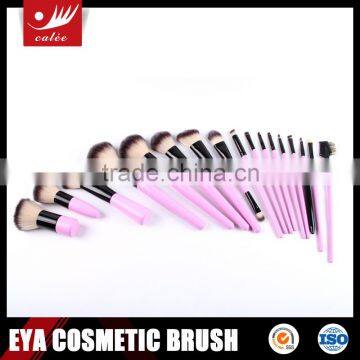 17pcs 100% Synthetic Hair Pink Wood Handle Professional Makeup Brushes Set