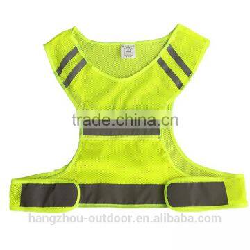 Net Cloth Safety Reflective Vest for Running or Cycling With yellow Reflective Strip