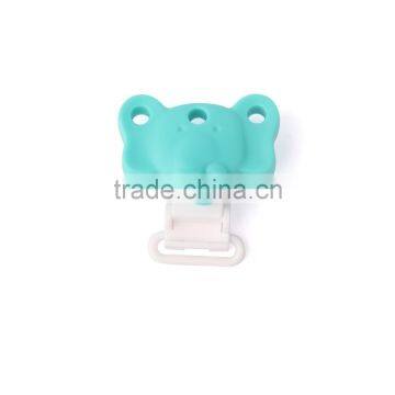 Cute Animal Shape Baby Pacifier Chain Clamp Silicone Material