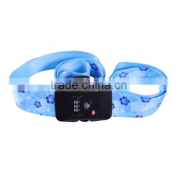 Newest 2m 3-Dial Combination TSA Lock Luggage Suitcase Secure Strap Belt Leaves Blue