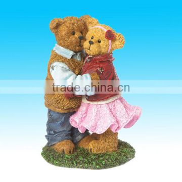 decorative polyresin cute valentine teddy bear figurine