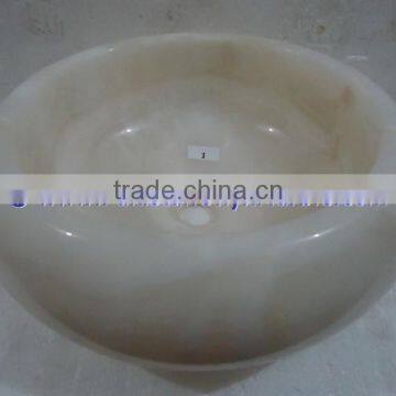 The Most Beautiful& Best Quality PURE WHITE ONYX ROUND TYRE SHAPED SINKS AND BASINS photo-2