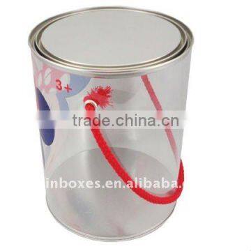 round printing PVC tin bucket with handle