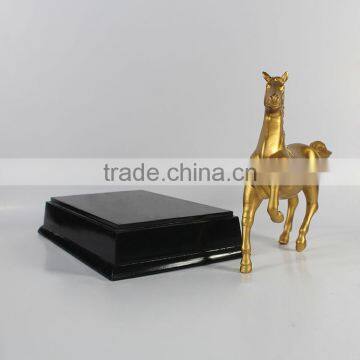 Resin Gold Plate Horse Modern Sculpture photo-2