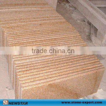 yellow granite stair with bullnose edge