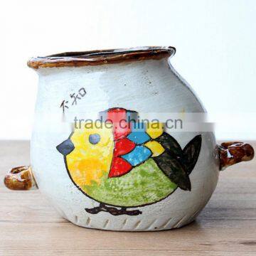 Creative Interior Decoration Hand-painted Ceramic Cartoon Flower Pot for Succulents photo-2