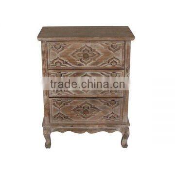 Wooden Carved 3 Chest of Drawers