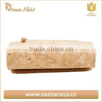 Natural Portugal Rustic Cork Bag Handbag Shoulder Bag With Metallic Chain Shoulder Starps photo-3