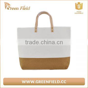 China Suppliers New Style Fashion Tote Bag /washable Kraft Paper Women Handbag photo-4