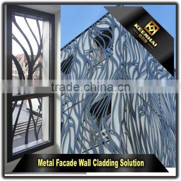 Engraved Curtain Wall Panel Laser Cutting Aluminium Perforated Facade Panel