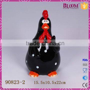 Black Rooster Ceramic Toilet Brush Holder photo-4