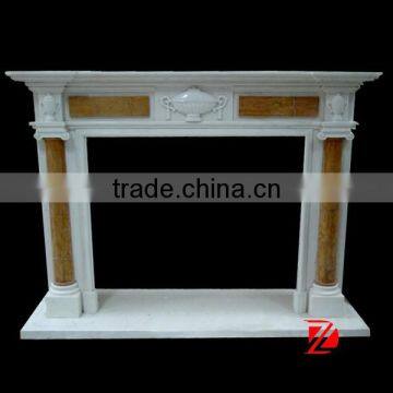 western style stone column fireplace mantel