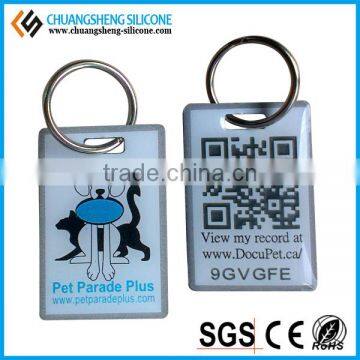 Silicone QR code printing pet tag, various shape dog tag, pet cat collar