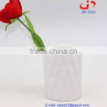 Popular design white ceramic flower vase home decoration