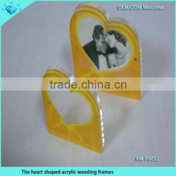 Fashion heart shaped acrylic weeding frames for weeding and holiday